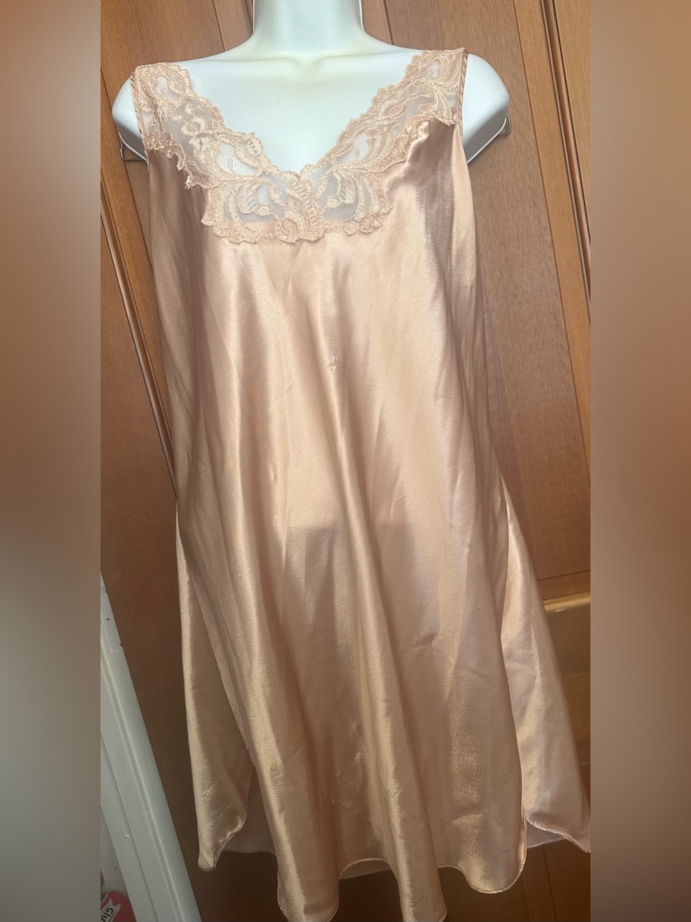 Victoria's Secret Satin Lace-Trim Slip in Champagne Gold